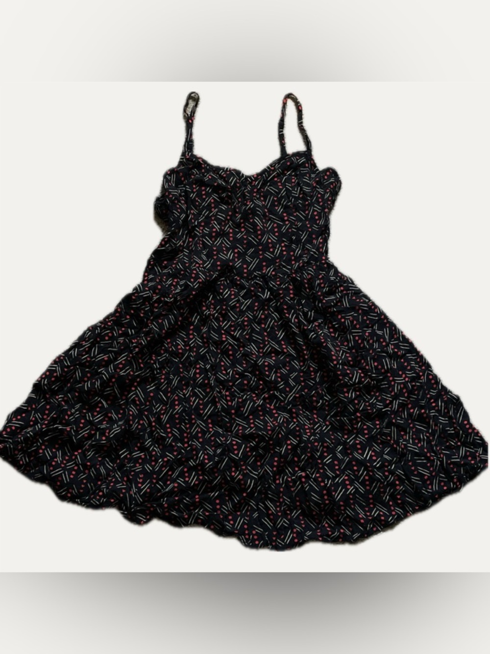 Forever 21 Black Sundress with Pink & White Print
